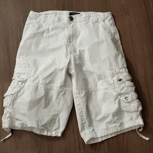 Deluxe Homme Men's White Cargo Shorts - Size 30